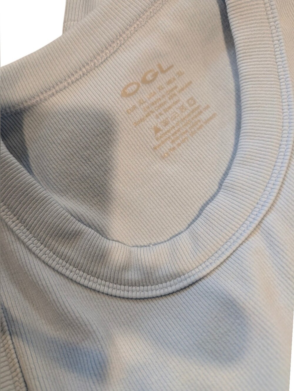 OGL Ribbed Tank Top in Pale Sea Glass Blue - Picture 6 of 6
